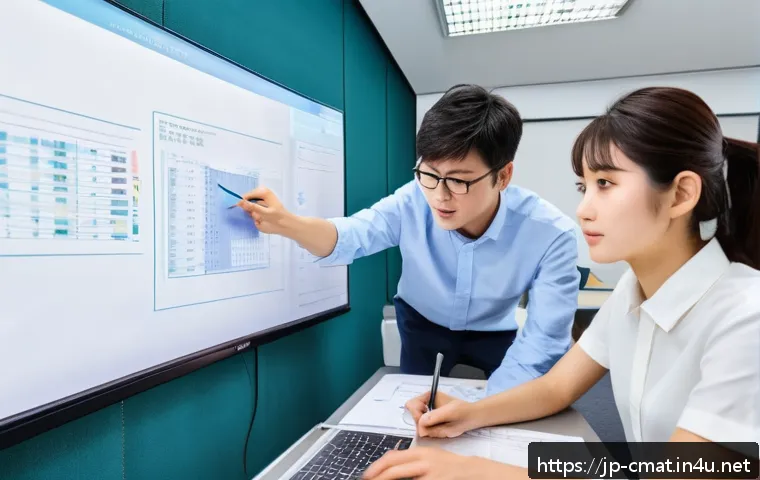 건설재료시험기사 강의 선택 팁 - A modern classroom scene in Japan focused on construction material testing certification study, feat...