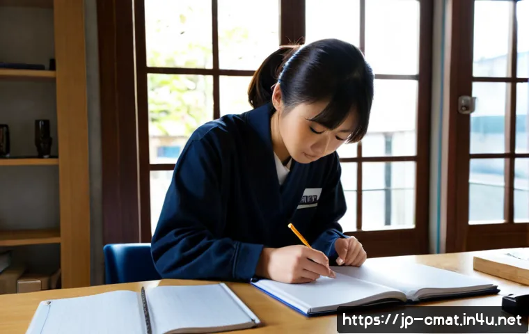 건설재료시험기사 필기시험 고득점 전략 - Photorealistic Japanese construction materials engineering student studying for a professional writt...
